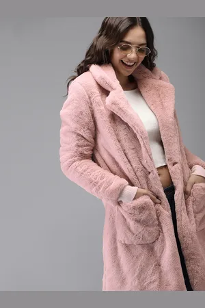 HERE&NOW Women Pink Solid Longline Tailored Jacket