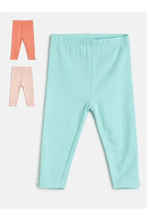 MINI KLUB Infant Girls Pack Of 3 Solid Cotton Leggings