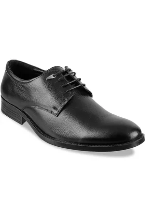 Metro Men Black Leather Formal Derbys
