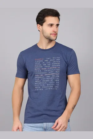 CANTABIL Men Blue Typography Printed T-shirt