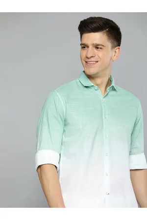 Mast & Harbour Men turquoise Blue Slim Fit Pure Cotton Casual Shirt