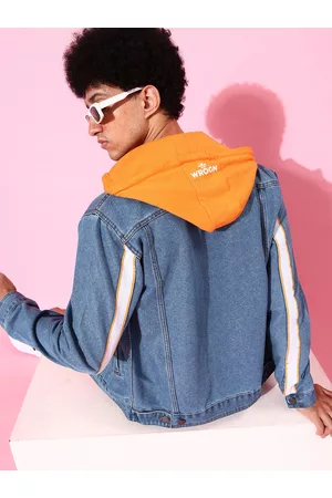 WROGN Men Blue Solid Denim Jacket