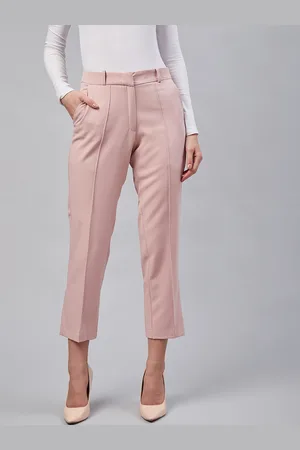 marie claire Women Pink Regular Fit Solid Regular Trousers