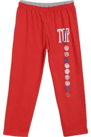 Sweet Angel Boys Red Solid Pure Cotton Relaxed-Fit Track Pants