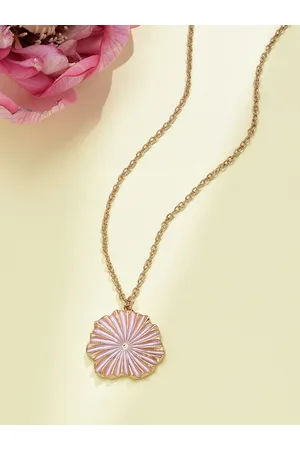 Ami Women Gold Toned And Pink Gold Plated Enamelled Chain