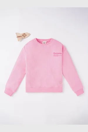 Ed-a-Mamma Girls Solid Pink Sweatshirt