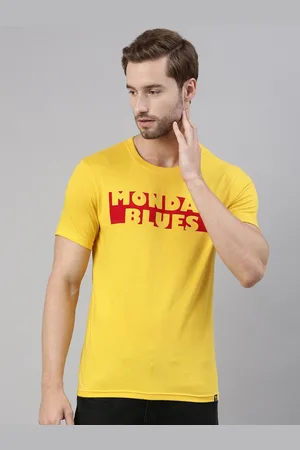 Joven Men Yellow Pure Cotton T-Shirt
