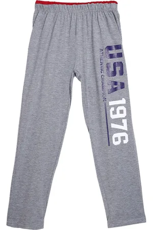 Sweet Angel Boys Grey Melange Solid Relaxed-Fit Pure Cotton Track Pants