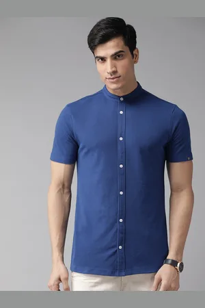 Hubberholme Men Blue Regular Fit Solid Casual Shirt