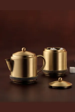 ellementry Gold-Toned Milk & Sugar Kettle Set