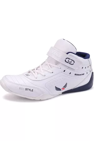 Bersache Men White Mesh Running Shoes