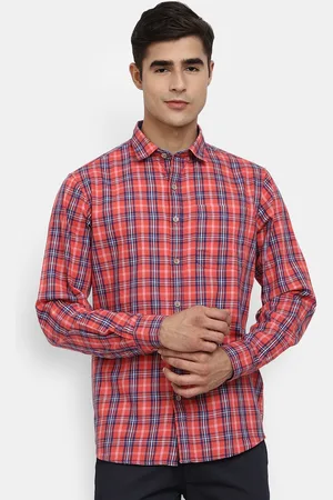 V-Mart Men Orange Tartan Checks Checked Casual Shirt