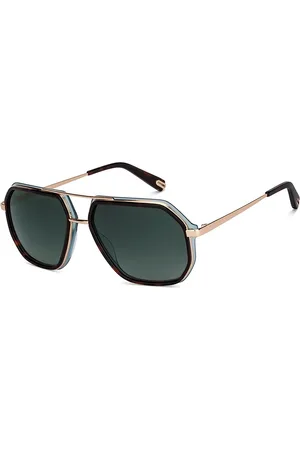 John Jacobs Grey Lens & Gold Browline Sunglasses with Polarised & UV Protected Lens 151009