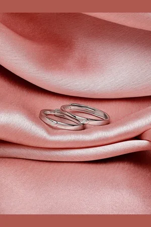 GIVA 925 Sterling Silver Rhodium Plated Eternity Couple Band