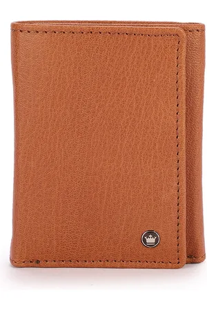 Buy Louis Philippe Men Tan Brown Solid Leather Two Fold Wallet