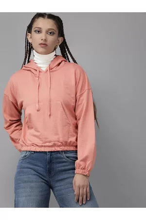 Roadster Girls Peach-Coloured Hooded Sweatshirt