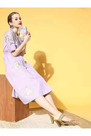 Sangria Women Lavender Floral All In The Details Dress