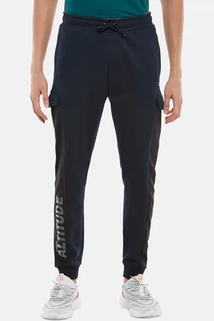 Pantaloons Men Navy Blue Solid Slim-Fit Pure Cotton Joggers