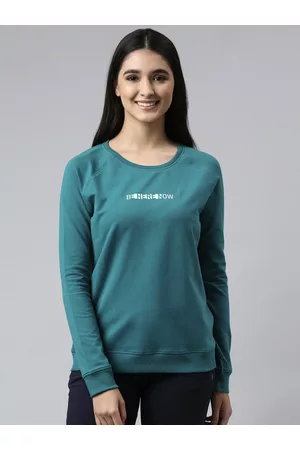 ENAMORA E079 Crew Neck Stretch Cotton Basic Sweatshirt for Women with Long Sleeves