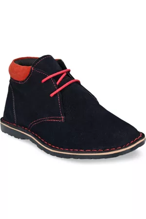 CARLO ROMANO Boys Blue Leather Flat Boots