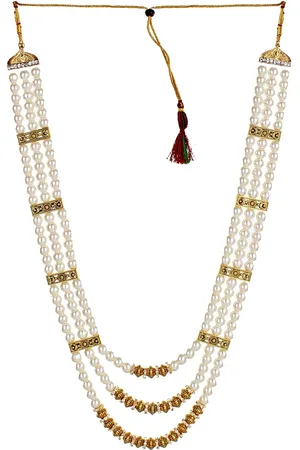 Lucky Jewellery Men White Alloy Gold-Plated Necklace