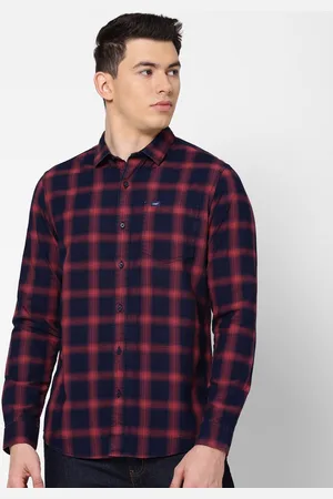 Lee Men Blue Slim Fit Tartan Checks Checked Casual Shirt