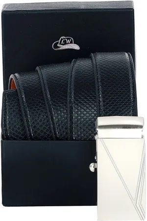 Leather World Men Textured Leather Belt