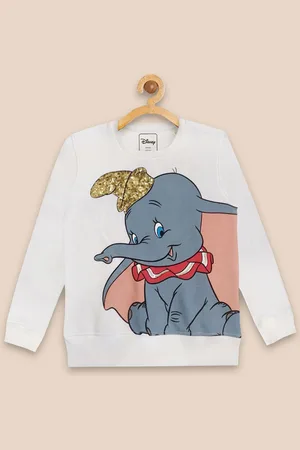 Kidsville Girls Off White Dumbo Printed Sweatshirt