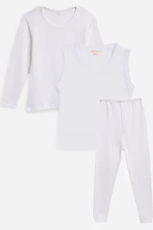 Kanvin Boys White 3 Piece Thermal Set