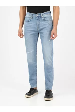 Lee Men Blue Relaxed Fit Mildly Distressed Light Fade Stretchable Jeans