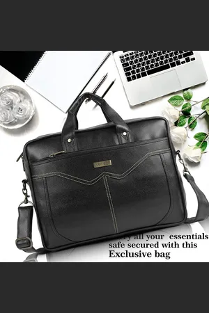 Veneer Unisex Black Solid Laptop Messenger Bag