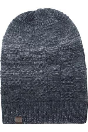 WROGN Unisex Grey Self Design Beanie