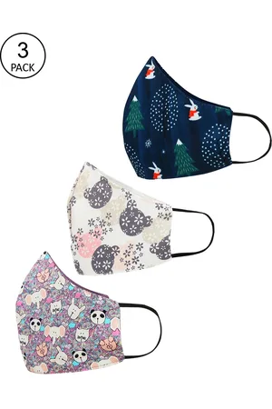 Tossido Unisex Kids Pack of 3 3-Ply Reusable Cloth Masks