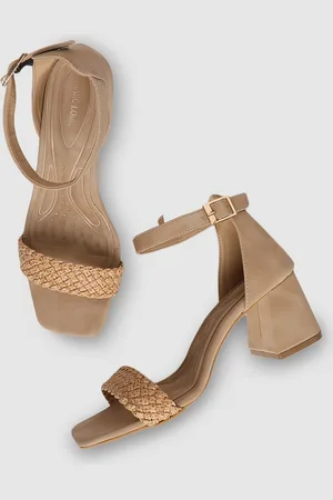 Marc Loire Beige Textured Block Heels