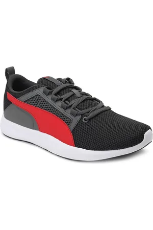 PUMA Men Black & Red Colourblocked Sneakers
