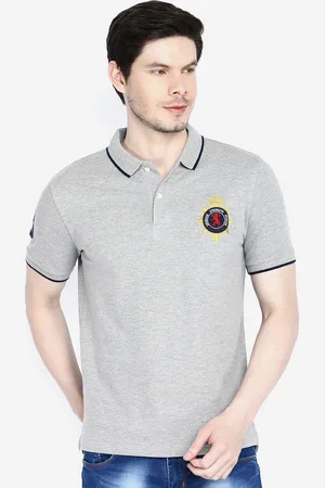 Giordano Men Grey Solid Slim Fit Polo Collar T-shirt