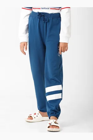 KATE & OSCAR Girls Navy Blue Colourblocked Cotton Track Pants