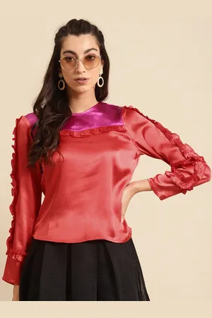 DODO & MOA Women Colourblocked Ruffles Top