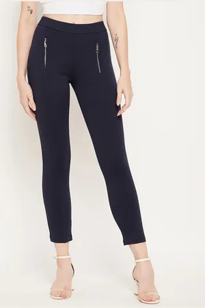 Bitterlime Women Navy Blue Solid Jeggings