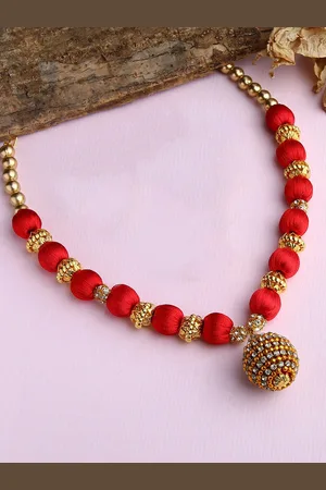 Akshara Clothing Red Gold-Plated Necklace