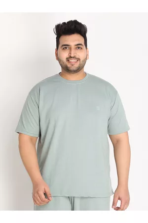 CHKOKKO Men Green Round Neck T-shirt