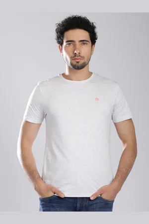 Bossini White Melange Pure Cotton T-shirt