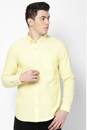 Lee Men Yellow Slim Fit Casual Shirt