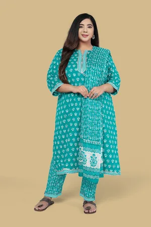 Mirchi Fashion Women Ethnic Motifs Pure Cotton Kurta with Trousers & With Dupatta