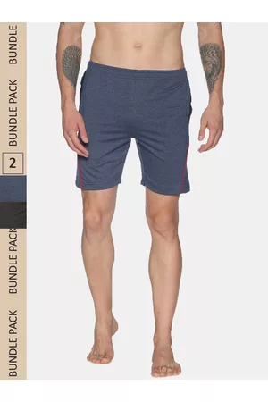 dollar Men Pack Of 2 Solid Regular Fit Lounge Shorts