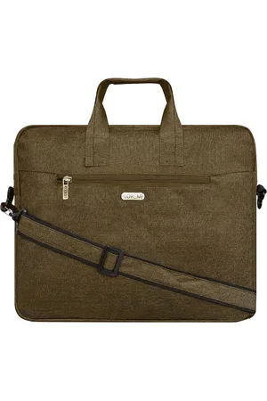 Lorem Unisex Khaki & Black Textured Laptop Bag