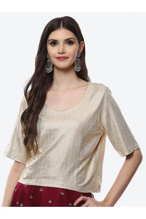 Biba Beige Geometric Printed Regular Top