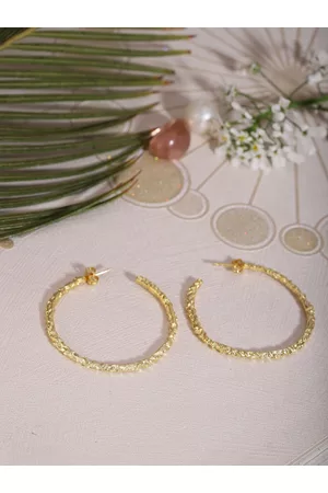 Berserk Gold-Toned Classic Half Hoop Gold-Plated Earrings