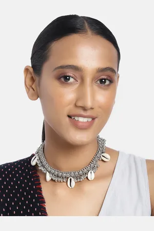 justpeachy Oxidised Silver-Plated Necklace