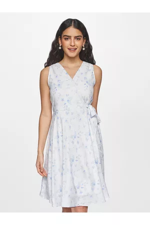 AND White & Blue Floral Dress